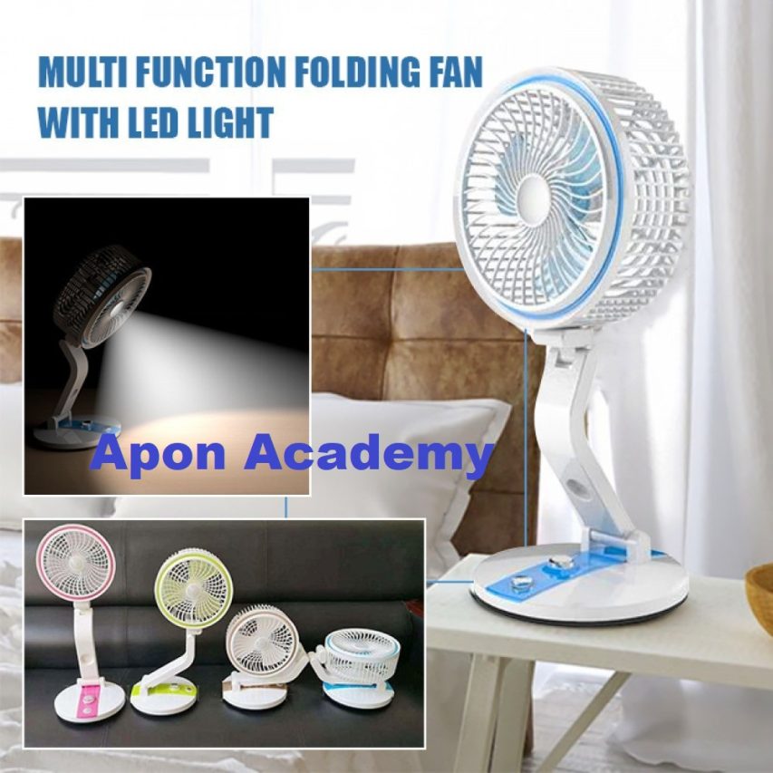 Folding fan with light